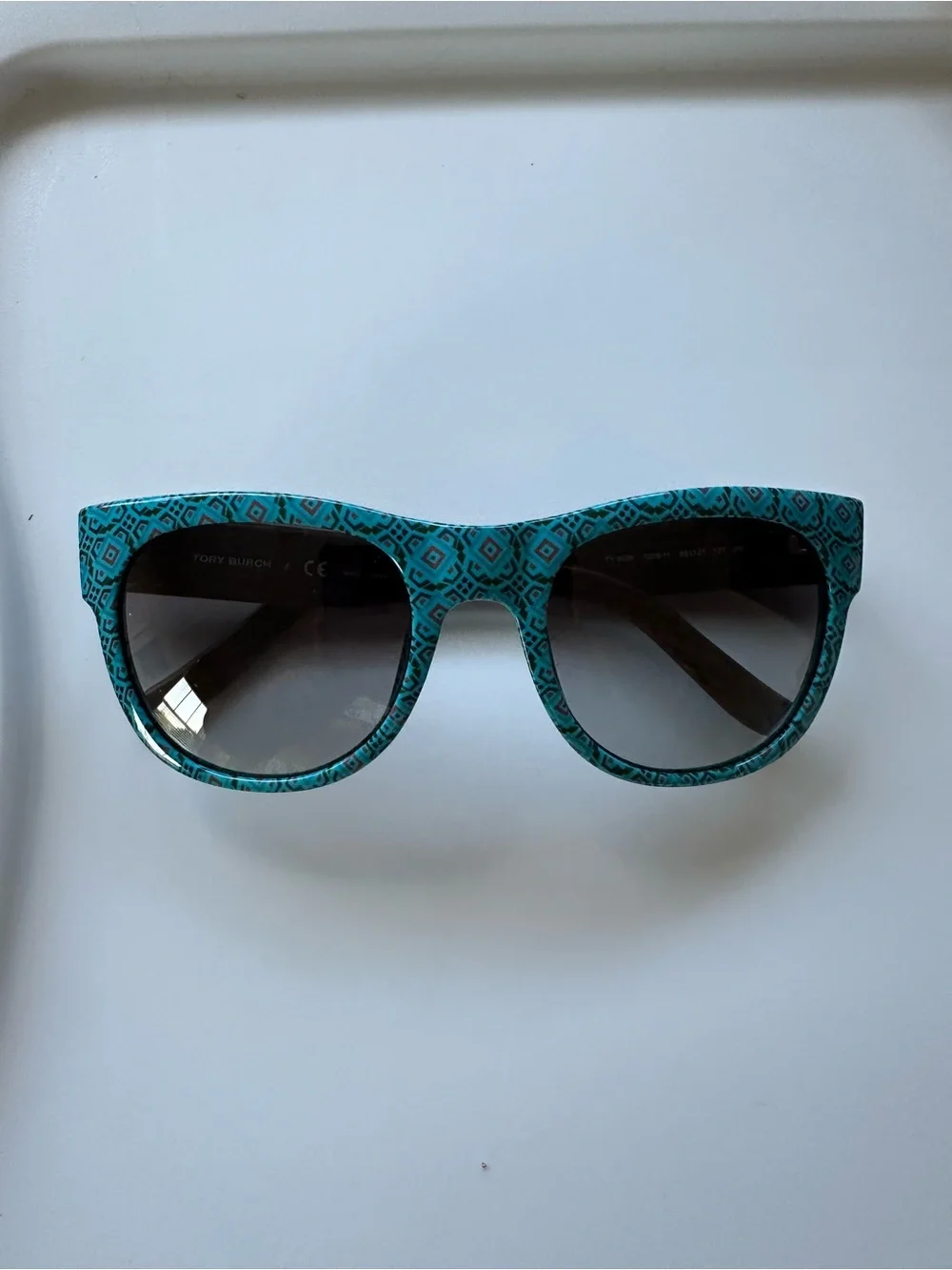 Tory Burch Teal Patterned Sunglasses